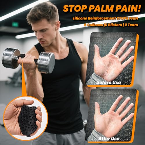 Non-Slip Weight Lifting Grips - 2-Pair Callus Guard Gloves