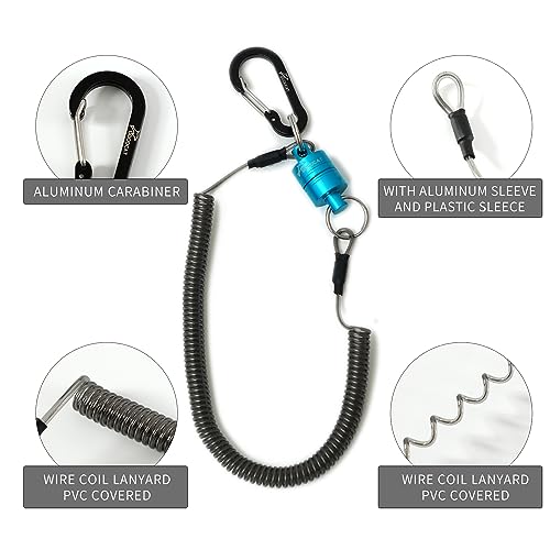 Magnetic Fly Fishing Net Release with Carabiner - Blue