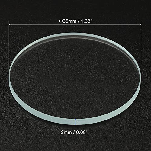 Flashlight Lens Replacement - 1.38" Dia Glass Lens, 2 Pcs
