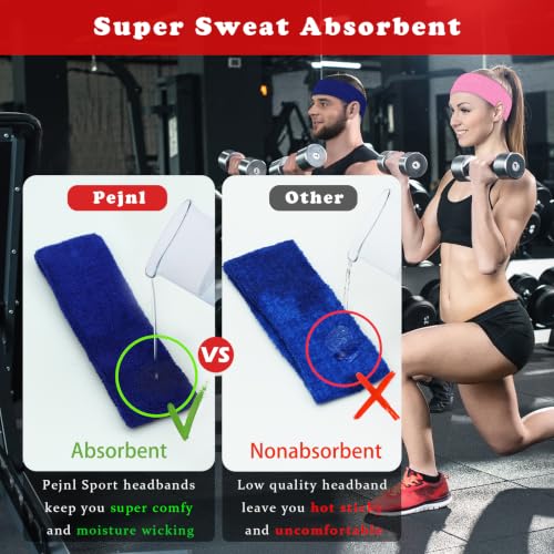 Moisture-Wicking Sports Headbands for Men & Women - 3 Pack - Black, Gray, Pink