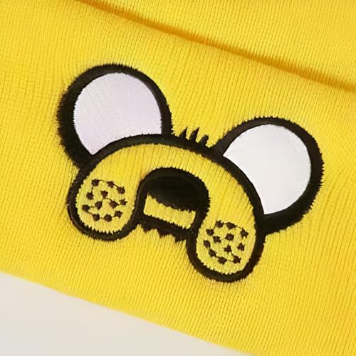 Yellow Beanie for Men and Women - Embroidered Winter Skull Cap