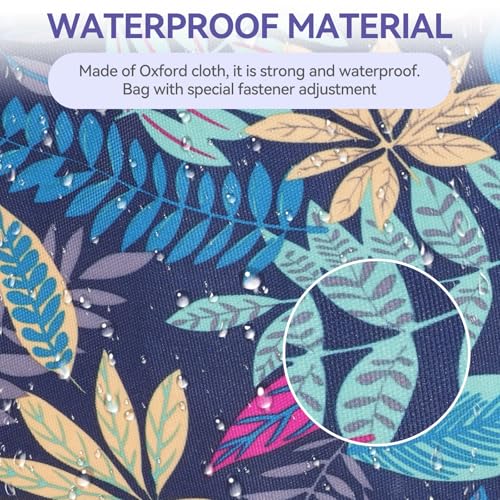FAMJOALE 27.5in Waterproof Collapsible Hiking Pole Carry Bag - Leaf Floral Print