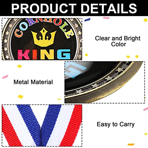 12 Pcs Cornhole Medals with Ribbon - Award Trophies for Competitions & Parties