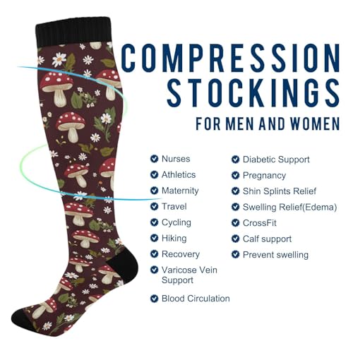 Heartbeat Rhythm Compression Socks - Red Long Socks, 1 Pack
