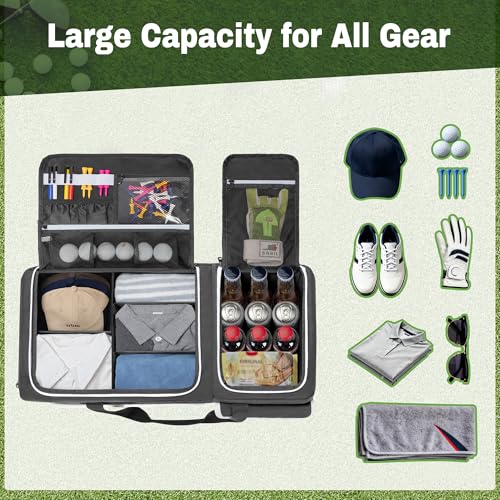 DSLEAF Black 2-Layer Golf Trunk Organizer for Car Storage, Men & Women