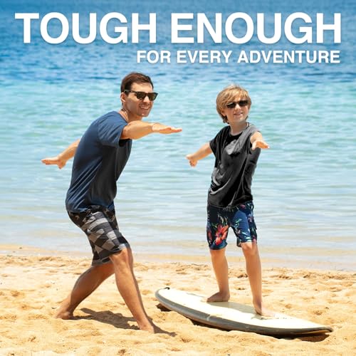 Boys' Short Sleeve UPF 50+ Rashguard Swim Shirt - Solid Black