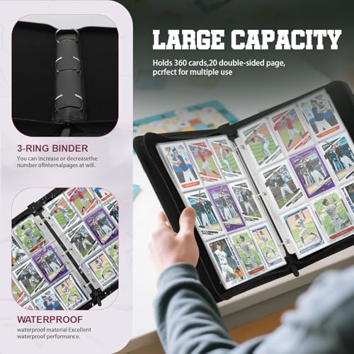 9-Pocket Card Binder for 720 Cards - PU Leather Storage Album