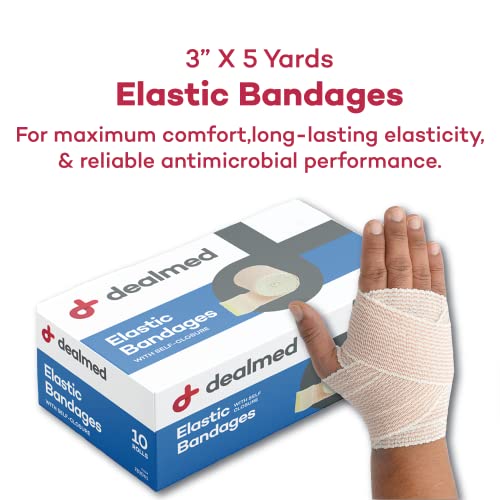 3" Elastic Bandage Wrap with Self-Closure - 10 Count (Pack of 1)