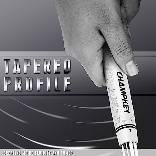 CHAMPKEY Y-PRO Midsize White Golf Grip 13 Pack All Weather Control & Traction