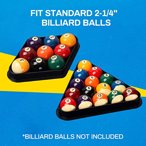 GSE 8-Ball Triangle + 9-Ball Diamond Pool Rack Set — Plastic Billiard Racks