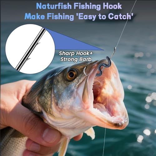 Baitholder Fishing Hooks - 50 Pcs Offset Double Barbed 12#