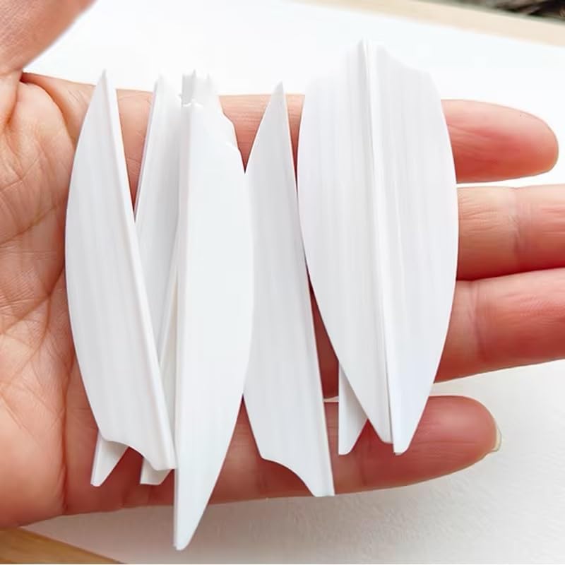 3 Inch White Plastic Arrow Vanes - 50 Pack Fletching Kit