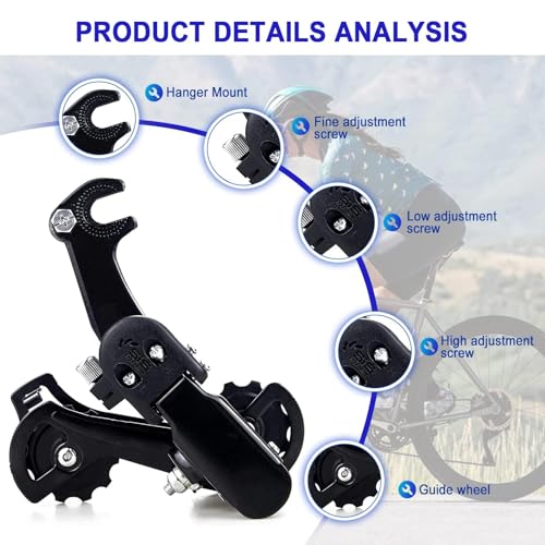 RainFlowwer RD-TZ31-A 6/7 Speed Hanger Mount Rear Derailleur for MTB/Road Bikes