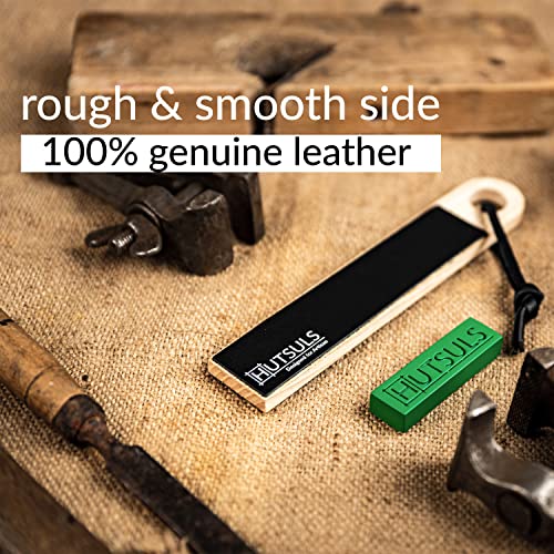 Pocket Knife Strop Kit with Leather Strop & Honing Compound – Razor Sharp Edges