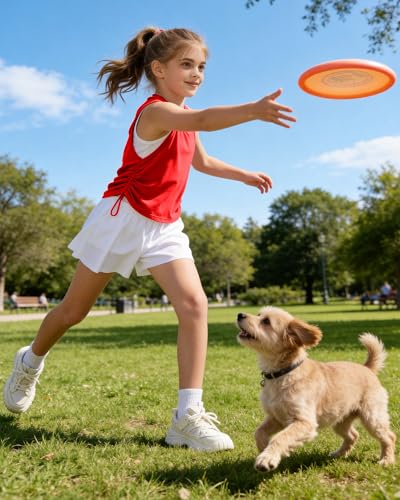 Girls Athletic Tank Top - Drawstring Ruched Side, Racerback, Red, 7-8 Years