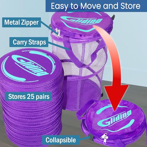 Gliding Exercise Discs - 25 Pair Purple Sliders for Fitness