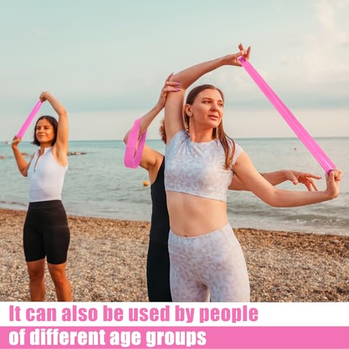 Deekin Pink Resistance Loop Exercise Bands Set - 25-30 lbs, 20 pcs for Fitness & Yoga
