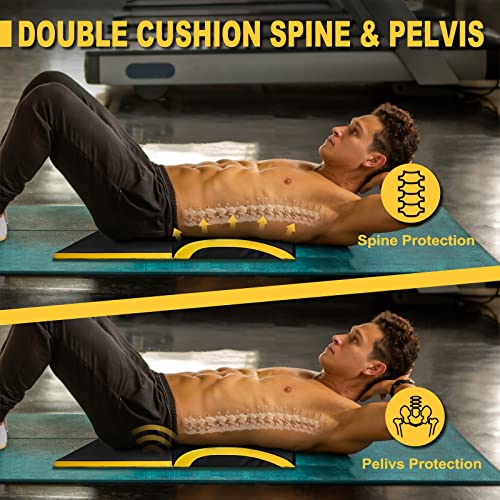 Ab Exercise Mat - Sit Up Pad for Core Workouts - Black 14.2" x 11.8"