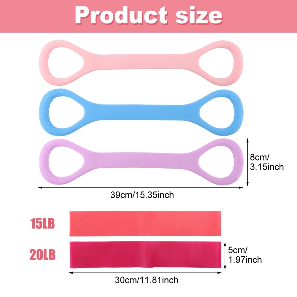Figure 8 Resistance Band, Elastic Exercice Loop Bands, Fitness Elastic Rope, Execrise Workout for Arm, Back, Chest, Yoga, Pilates Stretching Equipment(Color:Colorful)