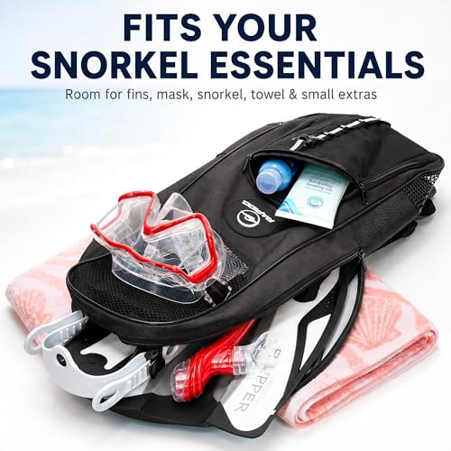 Phantom Aquatics Rapido Deluxe Snorkeling Gear Bag (Black) – Mask, Fins & Snorkel Carry Bag