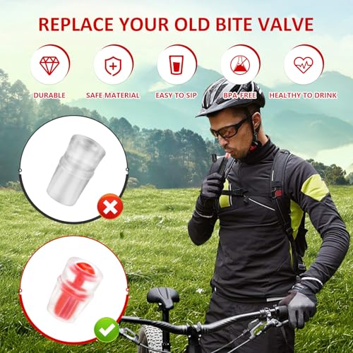 Silicone Bite Valve Replacement Nozzles - 4-Pack Red for Osprey Hydration Bladders