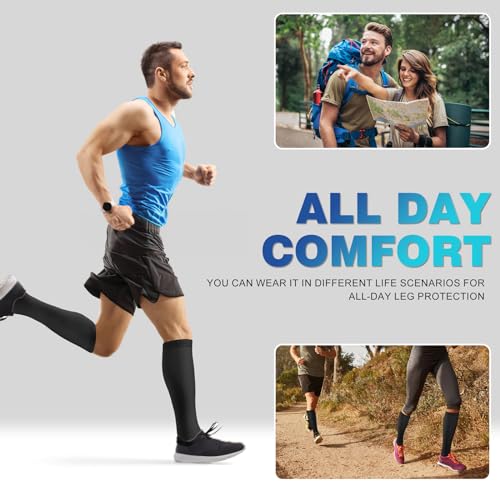 Cerpite 8 Pairs Compression Socks 20-30 mmHg for Men & Women - Large-XLarge Assorted (2-blackskin)
