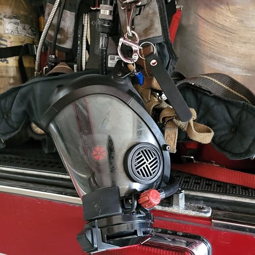 Quick Release Shackle Clip with Leather Handle for SCBA Mask - Vent-Limited Smoke Black / 23