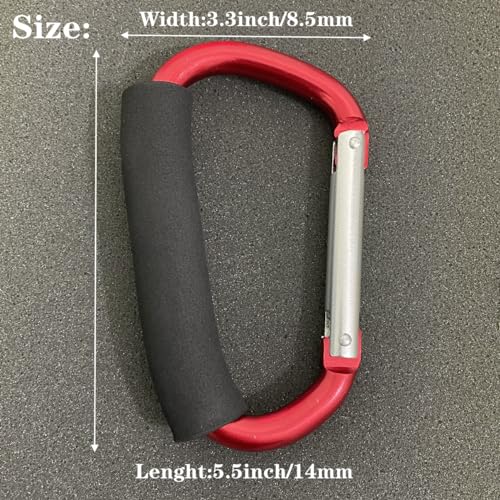 5.5-Inch D-Shape Aluminum Carabiner Clip with Sponge Grip