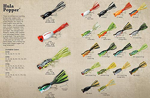 Topwater Bass Fishing Lure - Hula Popper 2 in (3/8 oz) Leopard Frog