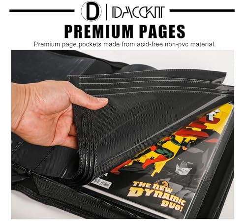 D DACCKIT Comic Binder with Sleeves - Holds 24 Comics, Classic Black