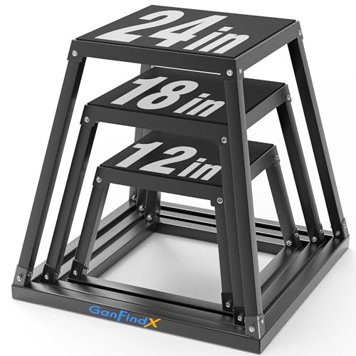 Heavy Duty Metal Plyometric Jump Box - 12/18/24" Adjustable Fitness Platform