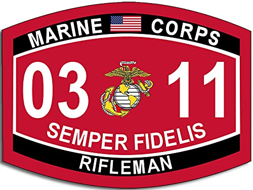 Marine Corps 0311 Rifleman Sticker - 3x4 Inch Vinyl Decal