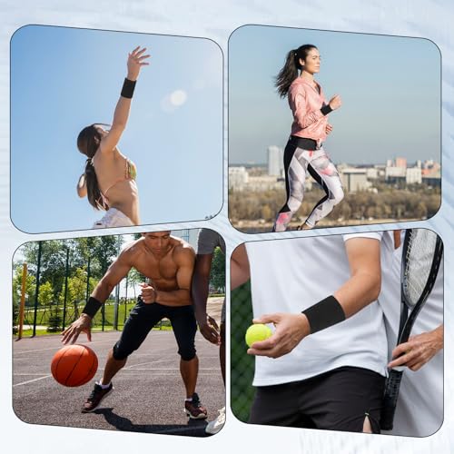 Wrist Compression Sleeves - 2 Pairs Black Nylon Support Wraps