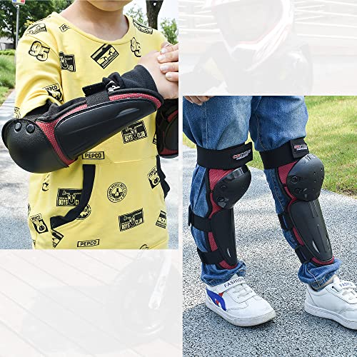 ELCYCO Red Kids Motorcycle Armor Suit with Chest Protector, Elbow & Knee Guards
