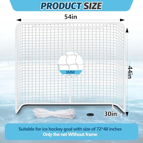 54" Hockey Goal Replacement Net - Durable Mesh for Training