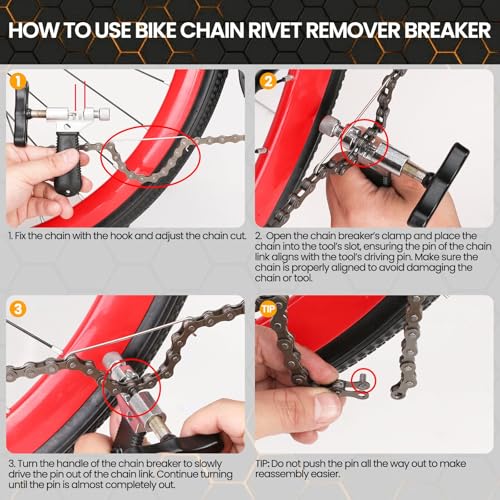 Bike Chain Repair Tool Set - Black | Chain Break Tool, Link Pliers & Checker