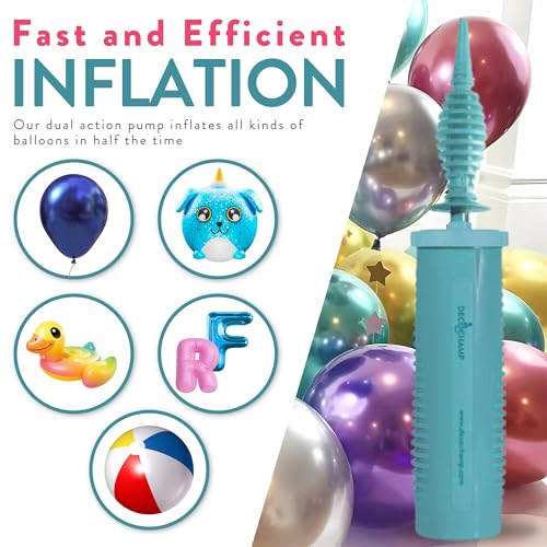 Manual Balloon Inflator - 2-Way Dual Action Air Pump, 1 Pack