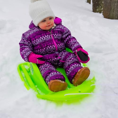 Toddler Sled with Extra Long Tow Rope - Lime Green
