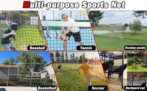 10x10 FT Heavy Duty Baseball Softball Backstop Net - Durable PE