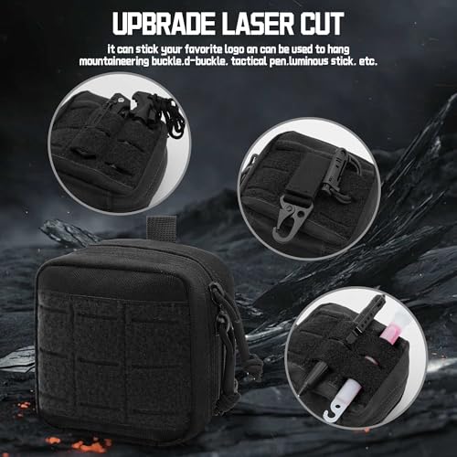 Small Admin Pouch - 1000D Tactical Molle EDC Waist Belt Bag - Black