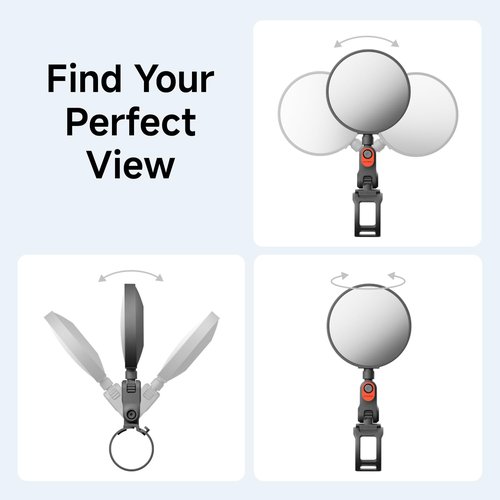 Segway Electric Scooter Rear-view Mirror - Universal Fit for All Segway Scooters (Except Air T15), 2-Pack, Black, Adjustable Wide-Angle Vision, Easy Installation
