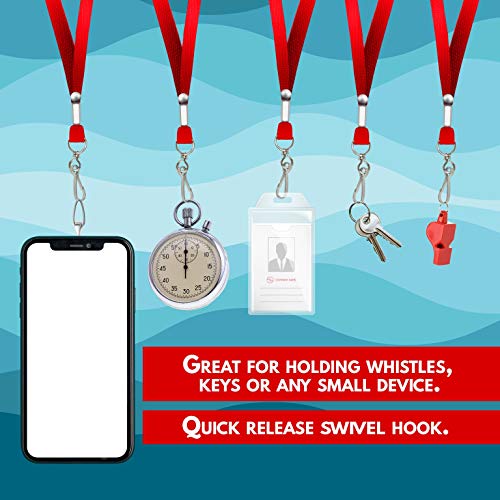 Durable Pull-Away Wrist Lanyard for Keys and Whistles - Red