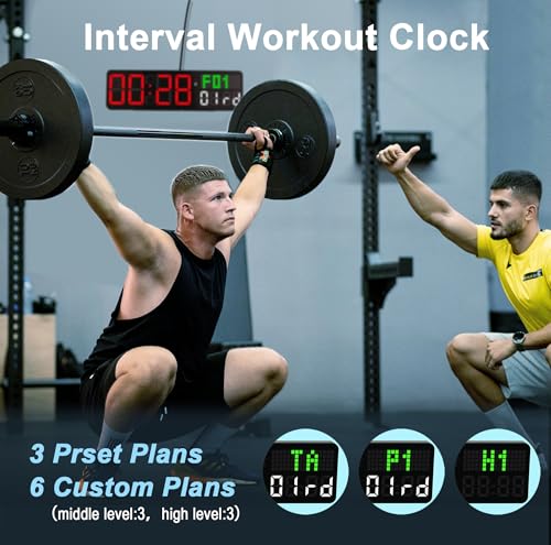 12-Inch Interval Workout Timer with Remote Control | 5 Display Modes & 4 Alarms