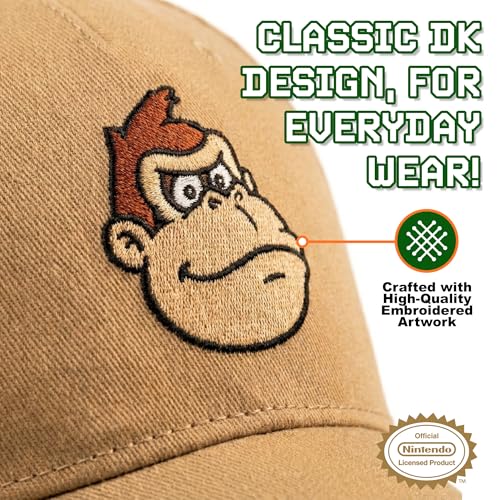 Donkey Kong Baseball Cap for Men and Women - Adjustable Cotton Tan Hat