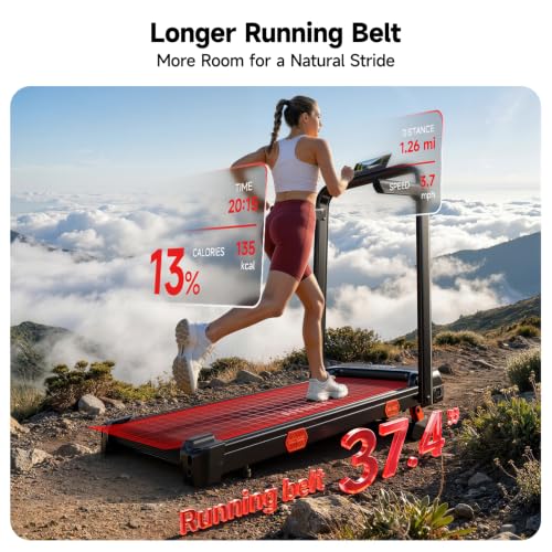 Incline Walking Pad Treadmill with Handle Bar - Matte Black