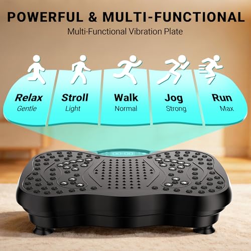Vibration Plate Exercise Machine - 450lbs Capacity, Bluetooth, 99 Speed Levels