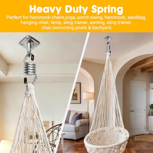 4-Inch Heavy Duty Porch Swing Springs - 2 Pack Stainless Steel