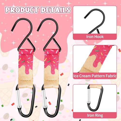 Baseball Softball Dugout Organizer Bag with Ice Cream Drip Design - Pink Drip Set, 2 Pcs