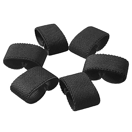 6-Pack Elastic Nylon Tactical Belt Loop Keeper - Black