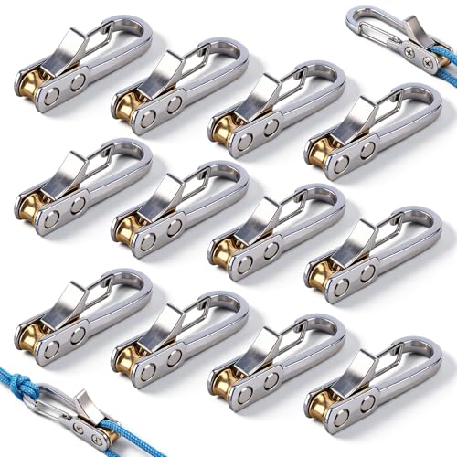 Landhoow 12 Pcs Stainless Steel Rope Tightening Tools - Silver, Camping & Household